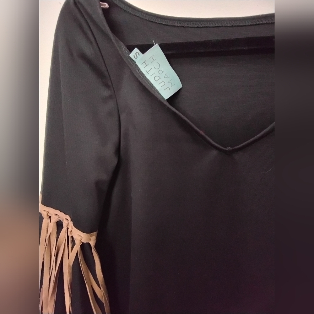 Judith March Fringe Bell Sleeve Top Western Boho Small - Picture 4 of 5